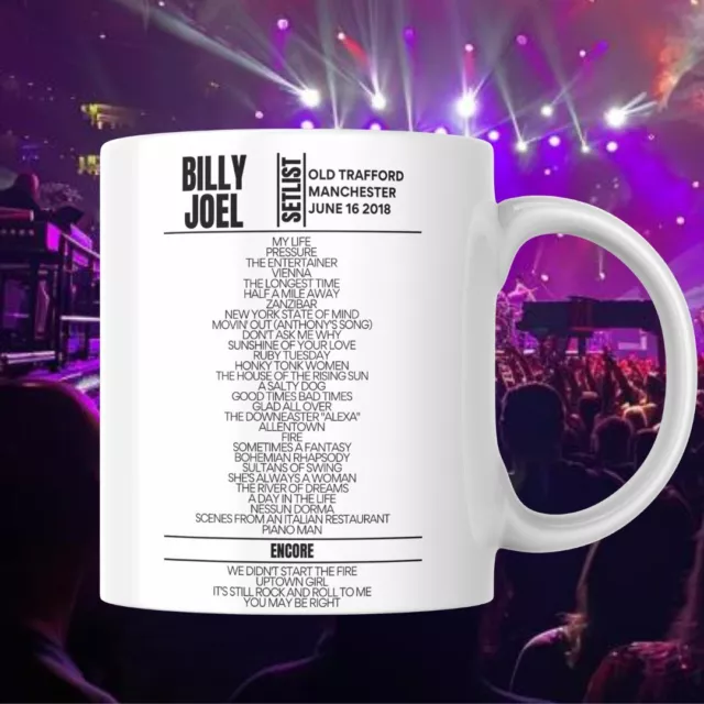 Billy Joel Old Trafford Manchester June 16 2018 Setlist Mug