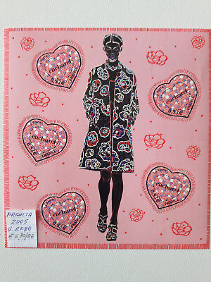 France Francia HB 80 2005 San Valentín Corazón de Cacharel 5 sellos nº 3747 Ilus 