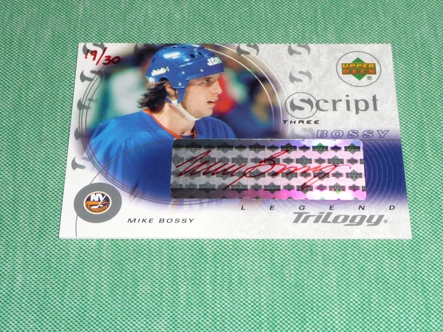 2003-04 UD Trilogy MIKE BOSSY 19/30 Scripts 3 Red AUTO * Extremely Rare * HOF