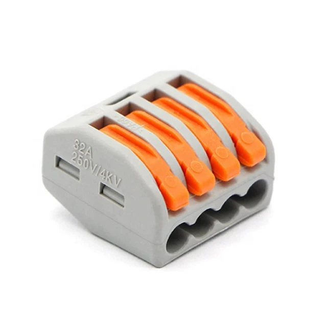30 Pcs Lever Connectors Nuts, 4 Conductor Combination Compact Wire Connectors Fa