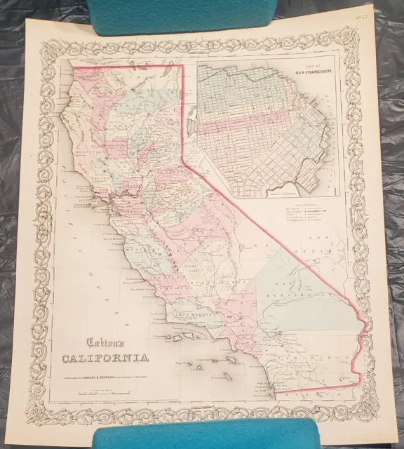 1859 Colton's California Map