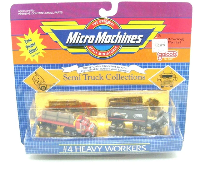 RARE MICRO MACHINE SEMI TRUCK Collection 4 Heavy Workers MINT SEALED
