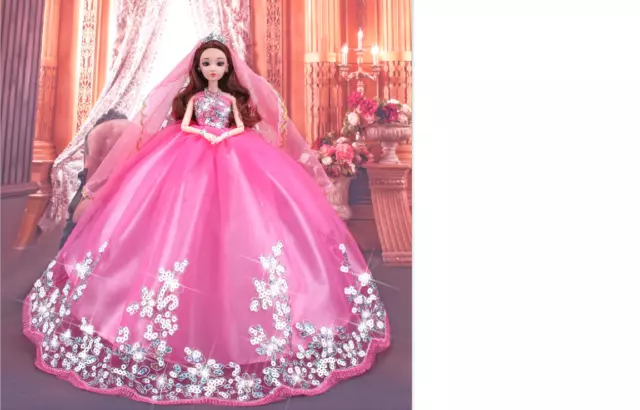 Best Barbie Doll sized Cloth/Accessory@A Long Tail Gown +A Veil@Pretty Good Gift 3