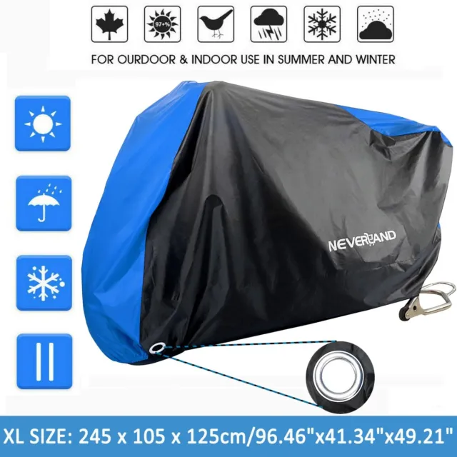 XL Motorbike Covers Motorcycle Cover Waterproof Snow Dust Protector Wind Shelter