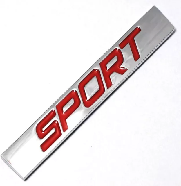 Sport Badge Sticker Red/Chrome Emblem Metal Decals