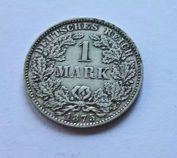 -* KAISERREICH: 1 Mark 1875 H Jäger 9 Coin Münze sehr schön plus silber rar !