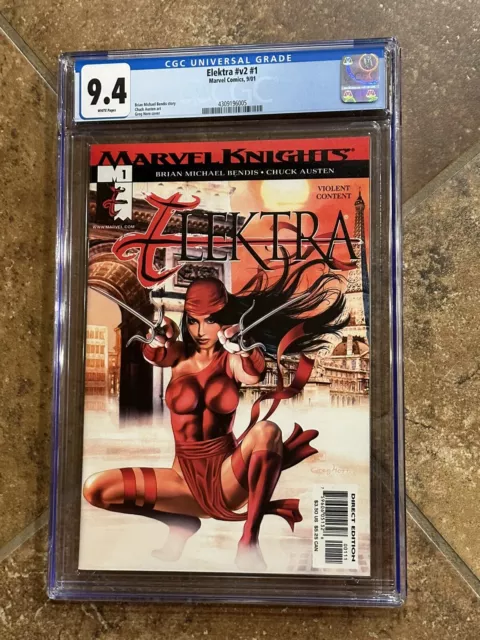 CGC 9.4 Elektra v2 #1 2001 Marvel White Pages Marvel Comic Graded