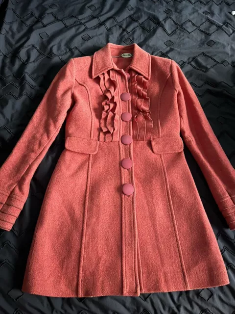 Cute Ladies Alannah Hill Pink Wool Coat Size 8 Im Camera Shy Coat Vintage