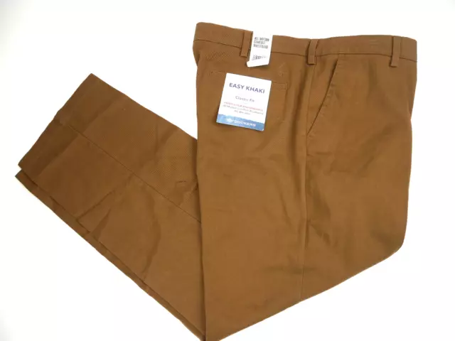 Dockers Easy Khaki Classic Fit Flat Front Pants Men's 42 x 32 NEW Tobacco