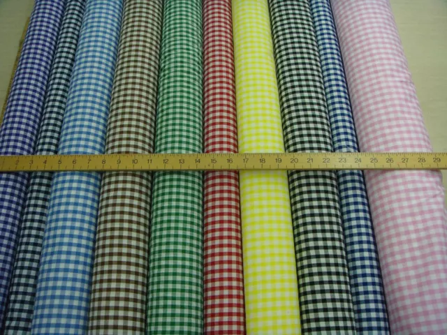 poly cotton GINGHAM FABRIC, 1cm check material, dress fabric, uniform, craft