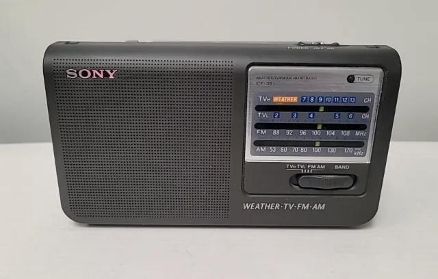 Sony Portable Radio Model ICF-36 Quad Band Weather/TV/AM/FM TESTED AND WORKING