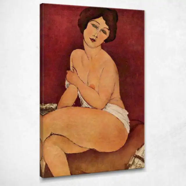 Nu assis sur le canapé Modigliani Amedeo impression photo sur toile AMD24