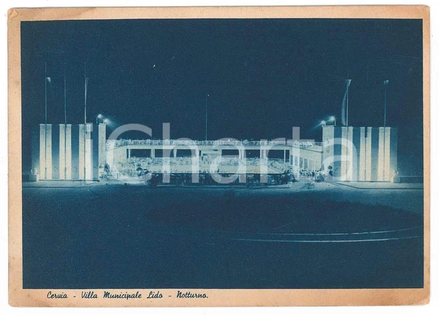 1939 CERVIA Villa Municipale Lido - Panorama notturno - Cartolina FG VG