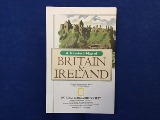 NATIONAL GEOGRAPHIC JUNE 2000 Map A Traveler's Map of Britain & Ireland ...