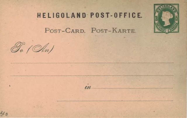 Ganzsachen-Postkarte Helgoland, (Heligoland) 1875, 3F, 5Pf.