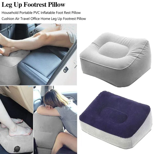 Portable PVC Flocking Inflatable Footrest for Travel Foot Relax Cushion