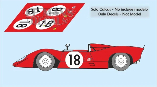 DECALS FERRARI 330 P3 Spyder Le Mans 1966 27 1:32 1:24 1:43 1:18