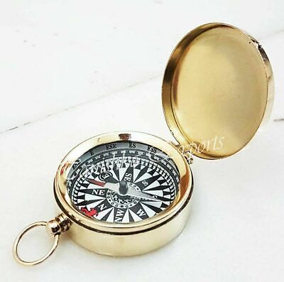 Antique brass Finish Flap Compass Handmade Vintage Nautical Brass Pocket Compass