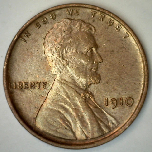 1910 Lincoln Wheat Cent Coin 1c US Penny Uncirculated Philadelphia Mint