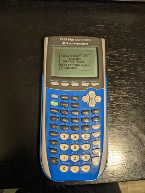 TI-84 Plus Silver Edition Graphing Calculator Color Blue With Cover - Tested
