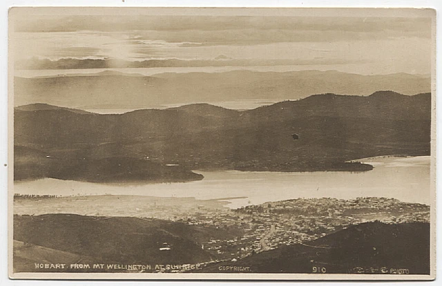 TASMANIA  1920s: D.I.C. real photo card by w/view HOBART FROM MT WELLINGTON