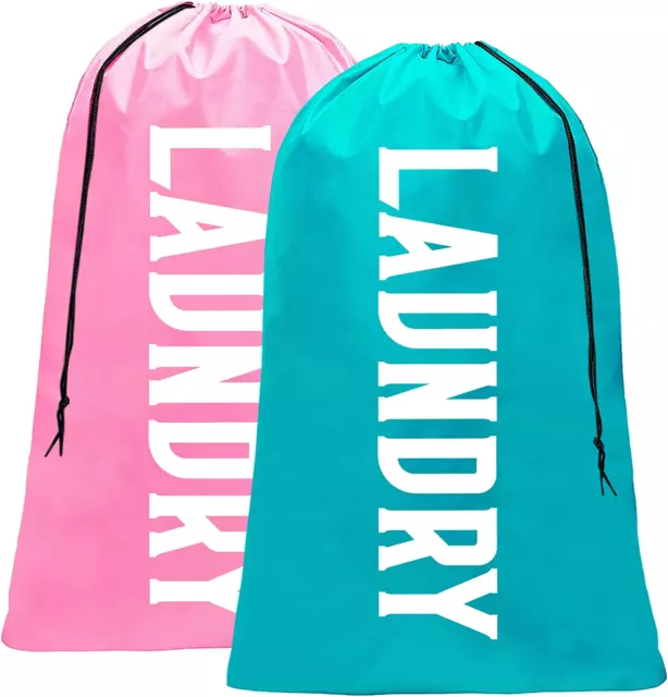 2 Pack XL Travel Laundry Bag Machine Washable Dirty Clothes Organizer Large