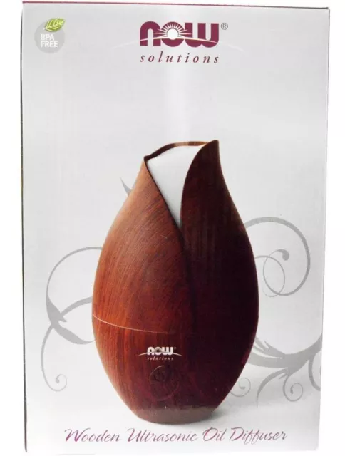 Now Foods Solutions, Wooden Ultrasonic Essential Oil Diffuser - Aromatherapy