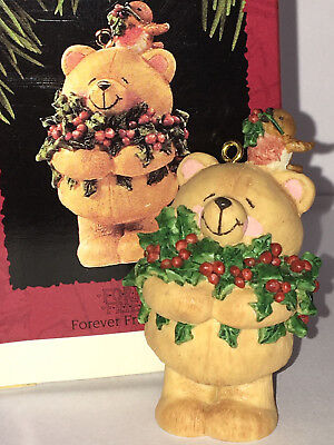 Hallmark Ricordo 1995 Forever Friends Orsetto Teddy Natale Ornamento Vtg Nuovo