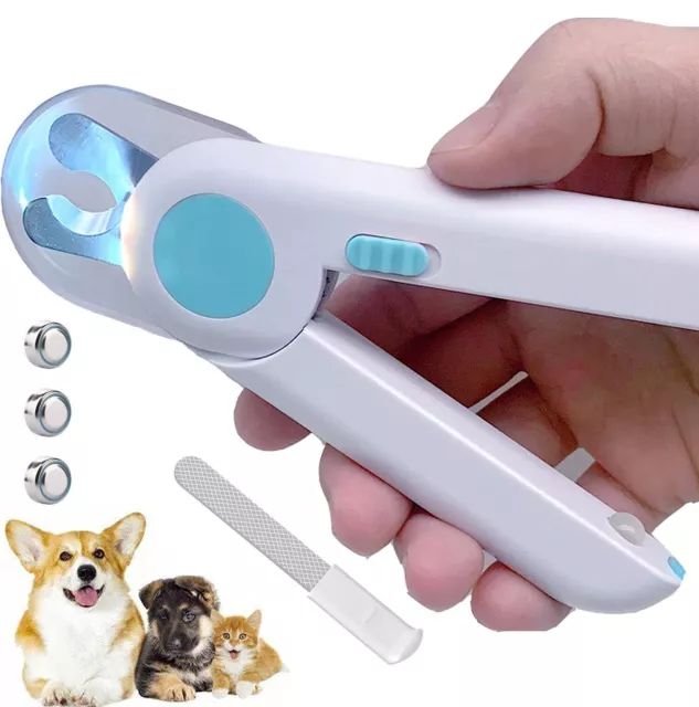 Neu Krallenschere für Hunde und Katzen Nagelknipser mit Led-Licht Nagelschneider