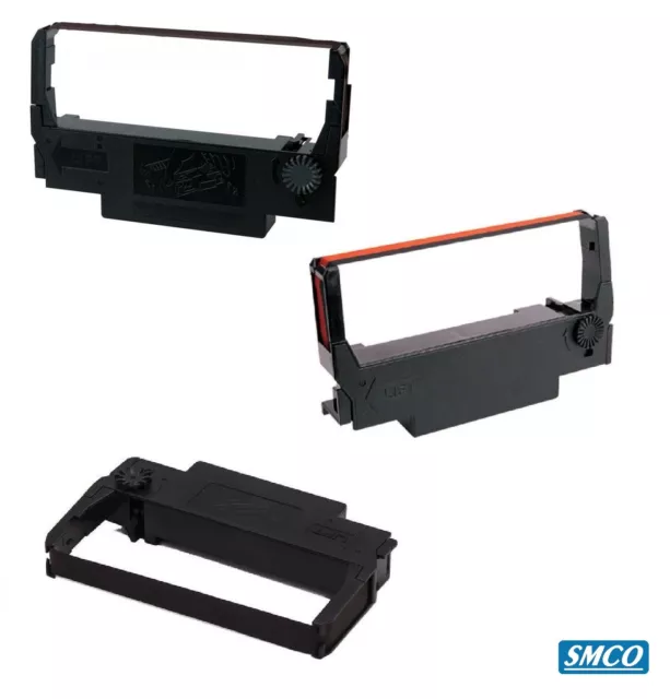 For EPSON ERC38B ERC 38 CASH REGISTER Till PRINTER Ribbon BLACK RED LOT By SMCO