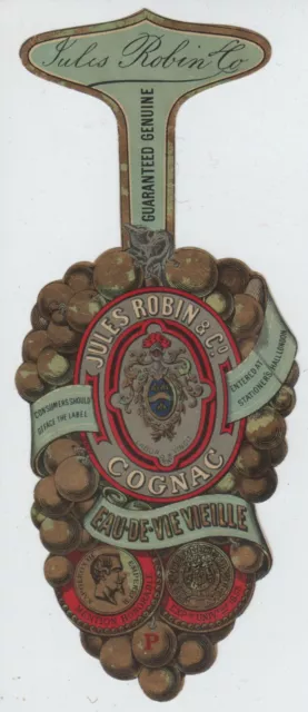 "EAU-DE-VIE VIEILLE  JULES ROBIN & C°  COGNAC" Etiquette-chromo originale 1855