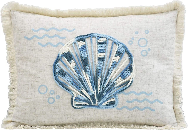 Comfy Hour Under The Sea Collection 18"x13" Ocean Shell Accent and Throw Pillow