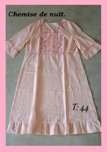Chemise De Nuit Femme En Coton à Rayures | Manches Courtes Et Col V | Confortable Et Sexy