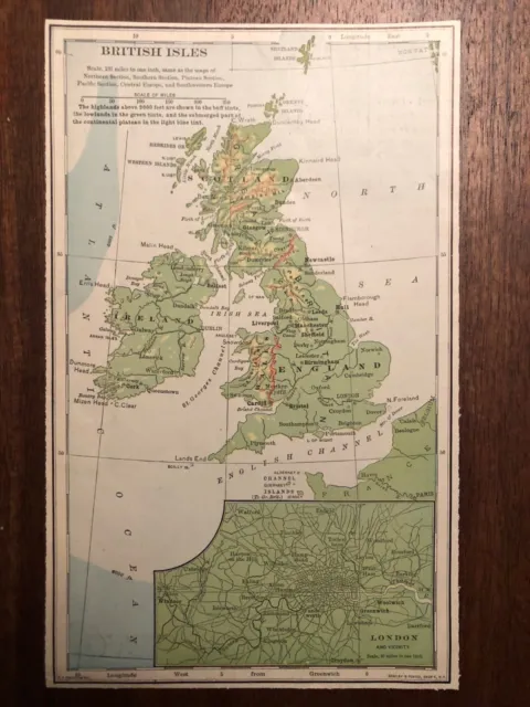 Vintage Color UNITED KINGDOM UK ENGLAND  Print Plate 5.5" x 8.5" Unframed