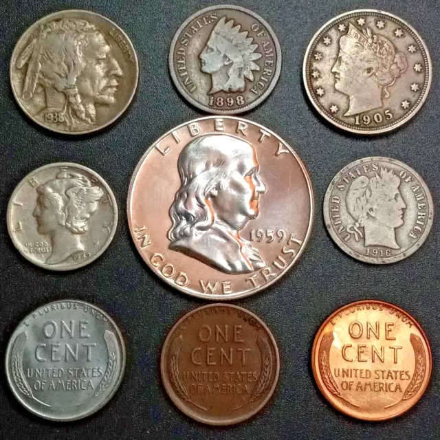 Old Obsolete US Coin Collection With Silver Starting 1800's Nice Set! (Lot#9)