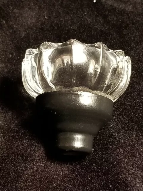 Glass Door Knobs w/ Black hardware 12 point 2" dia. 2" height