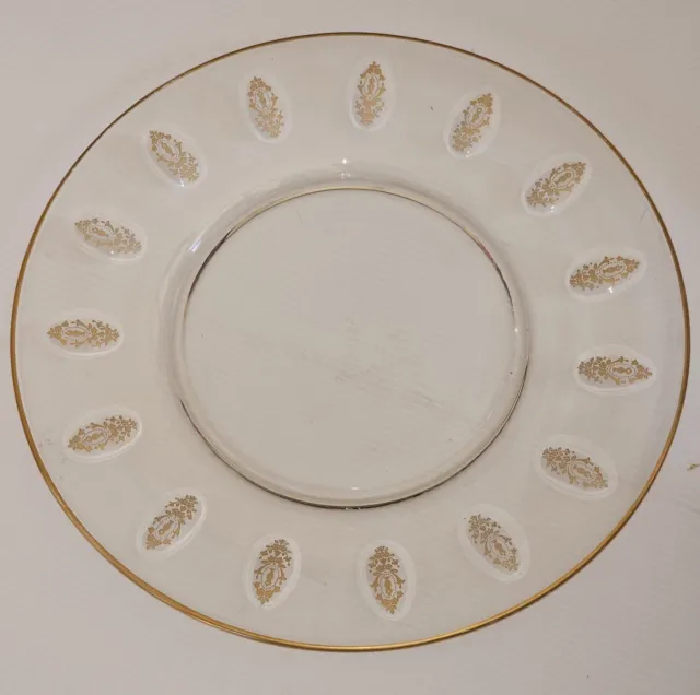 Tiffin Franciscan Palais Versailles Blown Glass Torte Plate Platter 14" Rare