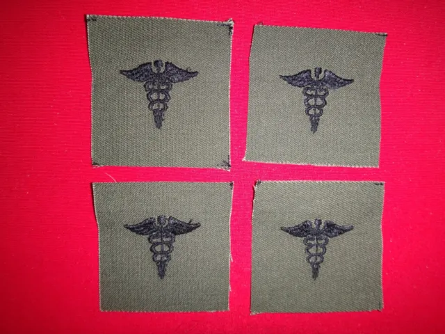 2 Pares De Eeuu Ejército Médicos Corps Collar Parches Never Desgastado