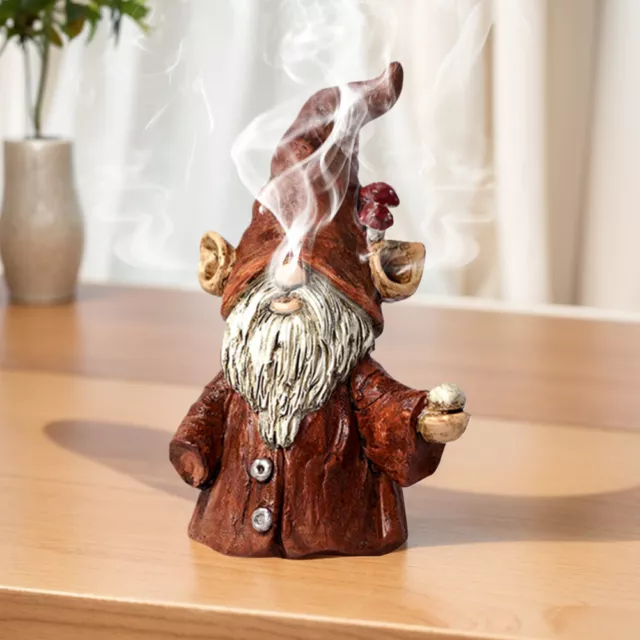 Incense Burner Cone Burner Gnome Decor Stress Anxiety Relief for Gift (A Gnome)