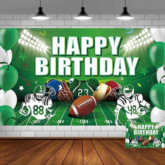 Banner de fondo de fútbol feliz cumpleaños de vinilo decoraciones de fiesta 5x3 ft