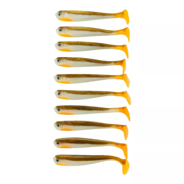 10x Gummifisch 9cm Shad Stint Kauli Uklei Ukel Raubfisch Hecht Zander Barsch