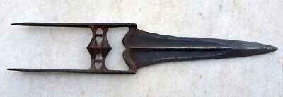 Antique Old Rare Hand Carved Mughal Parisian Indo Iron Dagger Sword Katar Knife