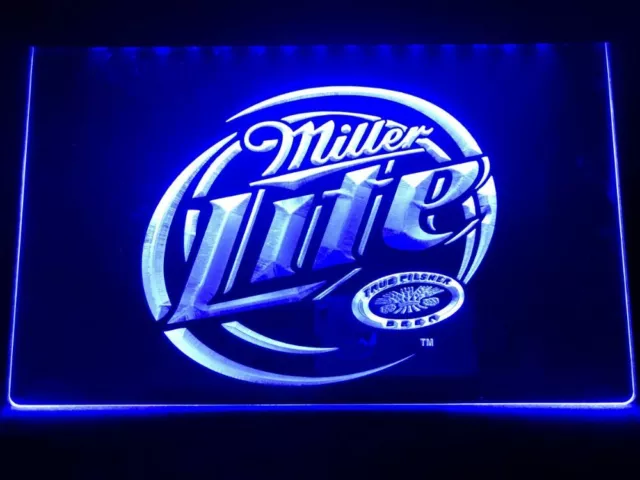 Miller Lite Beer Led Neon Light Sign Bar Pub Man Cave Decoration Sport Gift Sale