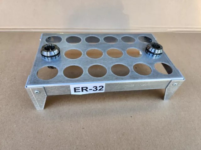 Collets Stand Holder for ER32, hold up to 18 collets, made in USA.