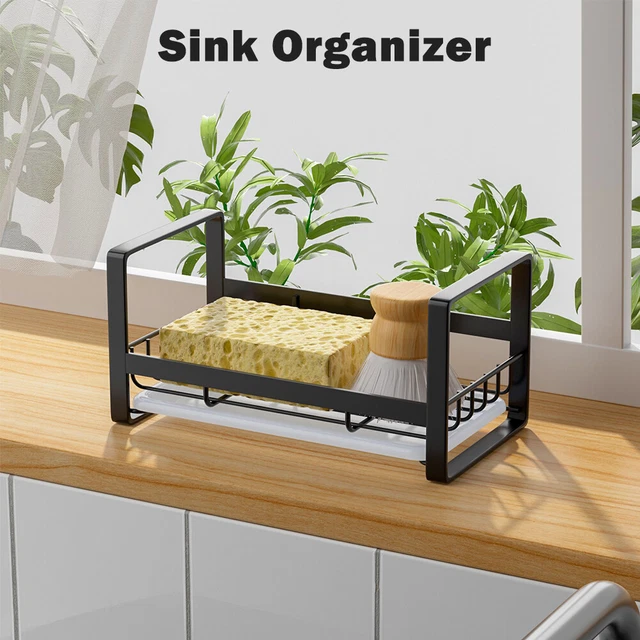 Sink Organizer Caddy Sponge Kitchen Holder Dispenser Stainless Steel Countertop