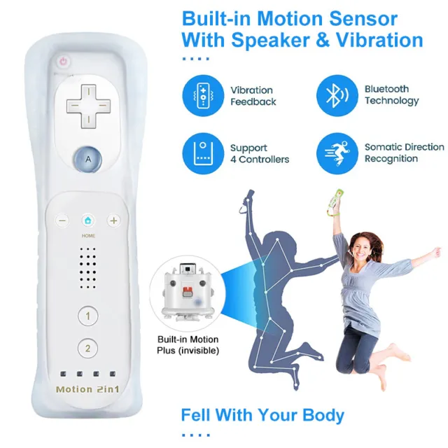 Wireless Remote Controller Nunchuck for Nintendo Wii Wii U Motion Plus Brand New 2