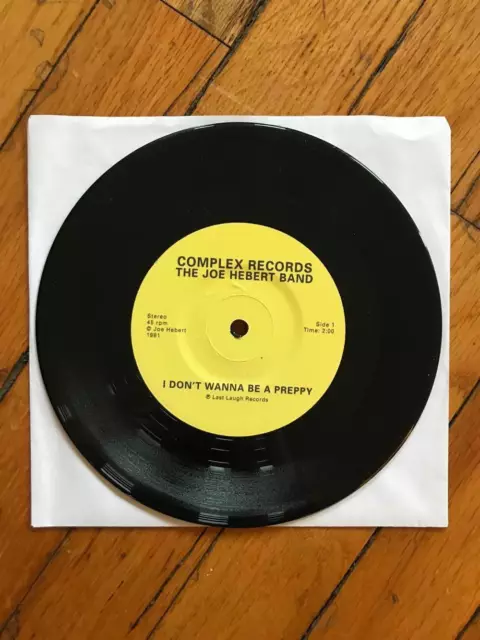Joe Hebert Band - I Don't Wanna Be A Preppy 7" kbd punk Providence RI reissue 45