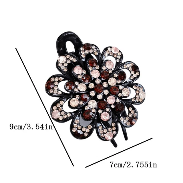 Astuccio da donna strass fiore acrilico anatroccolo clip fermacapelli coda di cavallo astuccio↑ 2