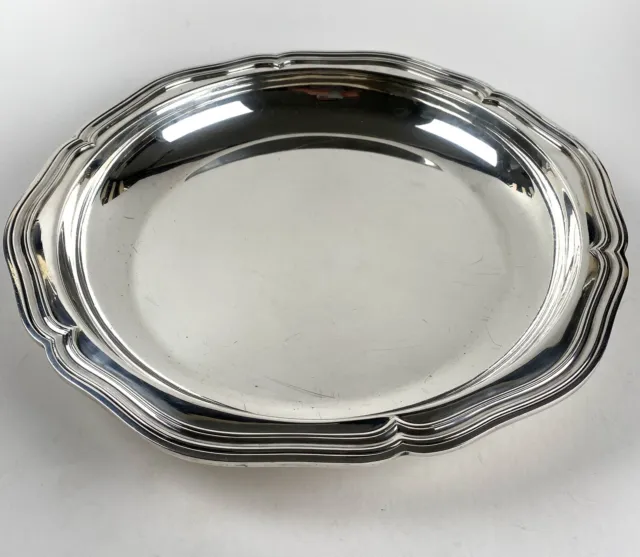 Large Solid Silver Sterling 992g Christofle Paris Bowl Plate Art Deco 31cm