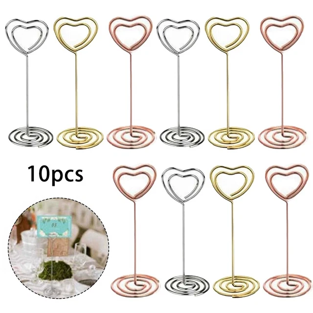 Lot de 12 supports de numéro de table en forme de cœur Or rose 85 mm Lot de 12 supports de numéro de table en forme de cœur Or rose 85 mm